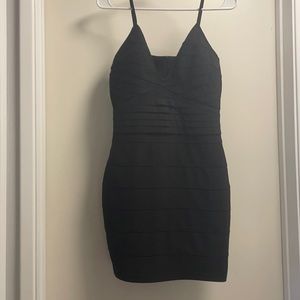 Black mini banded dress